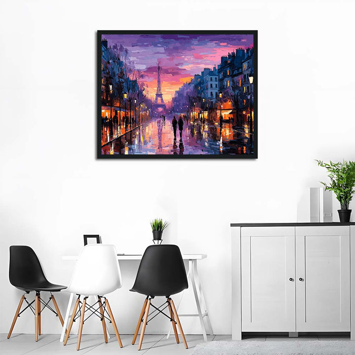 Eiffel Tower Stands Against Sunset Sky Cross Stitch Kits