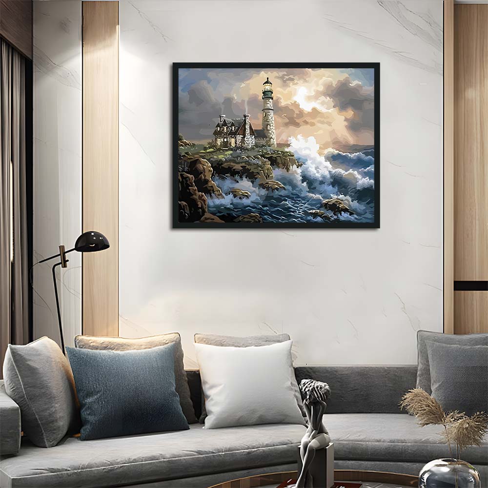 Ocean Waves Hit the Rugged Coast Cross Stitch Kits