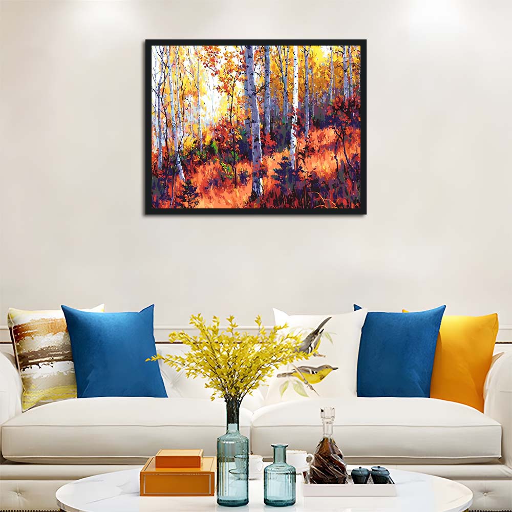 Orange Leaves Blanket the Forest Path Cross Stitch Kits