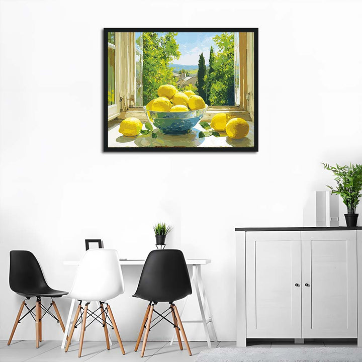 Bowl of Lemons Stands by Open Window Cross Stitch Kits