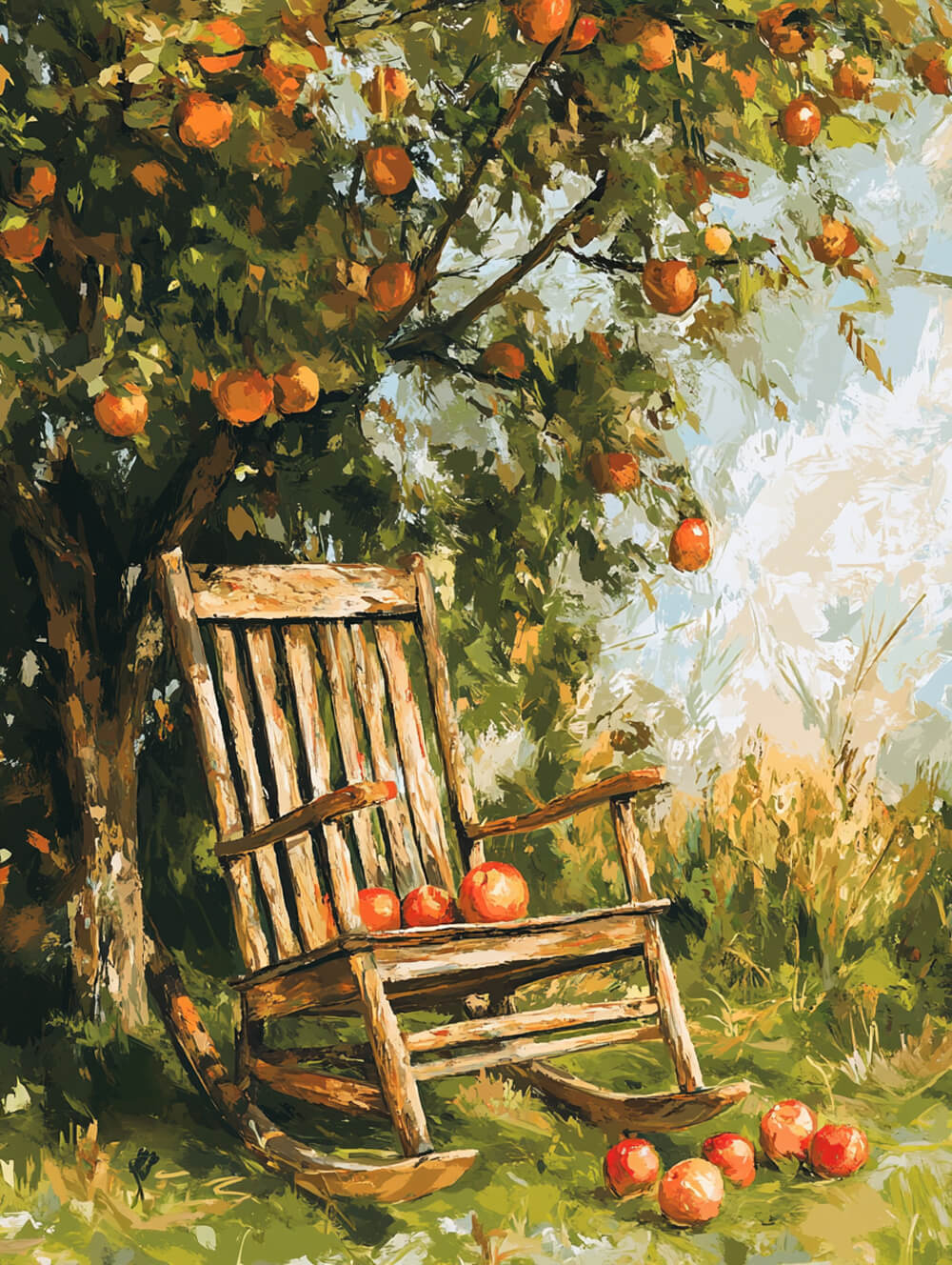 Apple Tree Shades Wooden Rocker Cross Stitch Kits