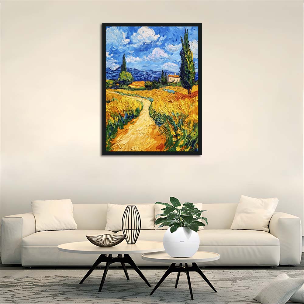 Golden Path Winds through Fields Cross Stitch Kits