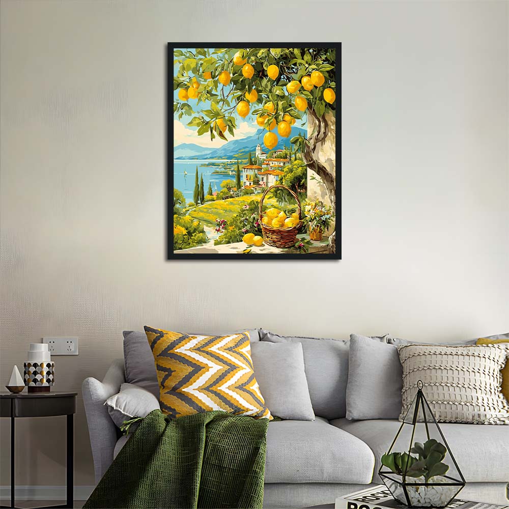 Yellow Lemons Fill Wicker Basket Cross Stitch Kits