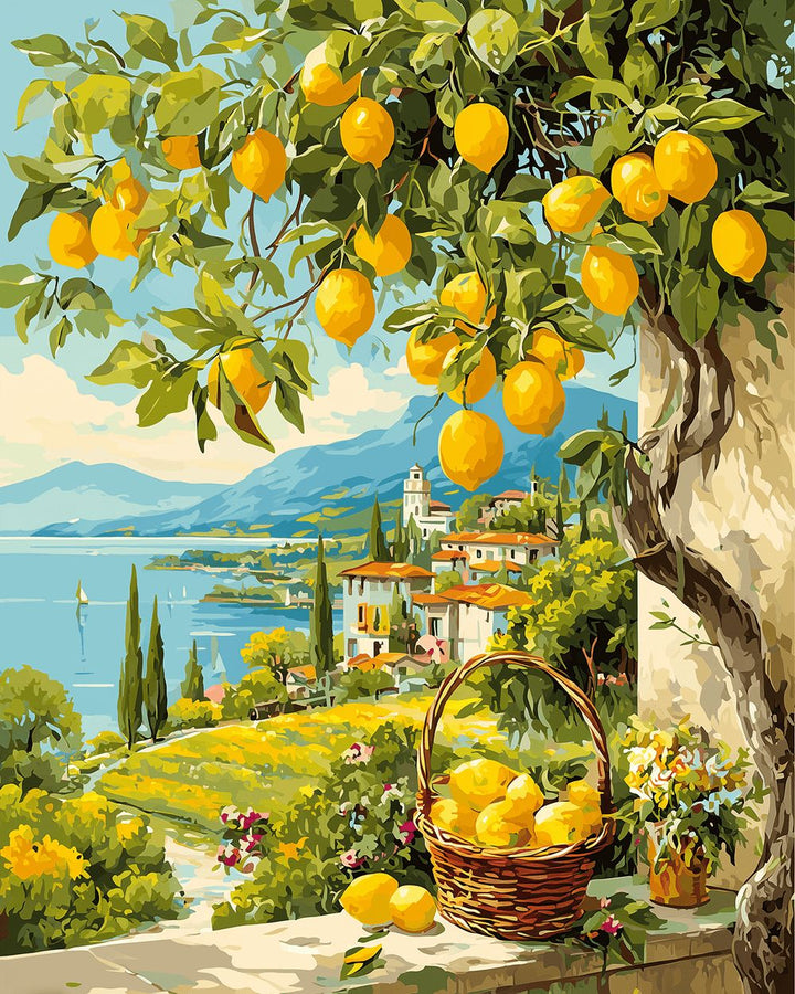 Yellow Lemons Fill Wicker Basket Cross Stitch Kits