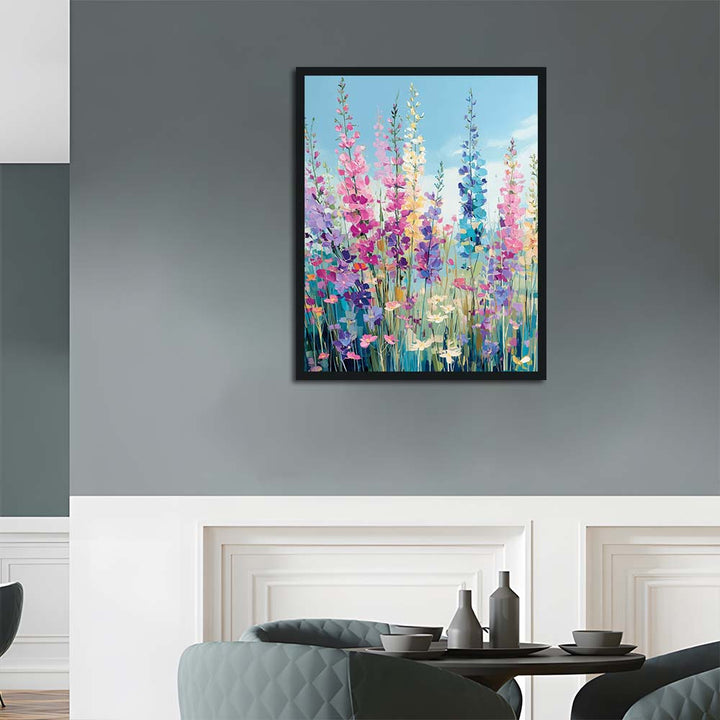 Colorful Wildflowers Rise against Blue Sky Cross Stitch Kits