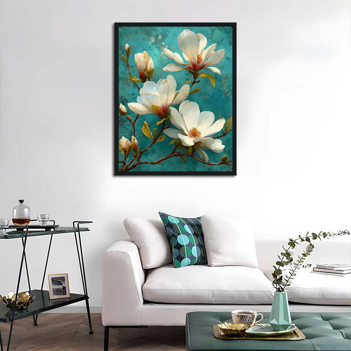 White Magnolia Flowers Bloom Softly Cross Stitch Kits