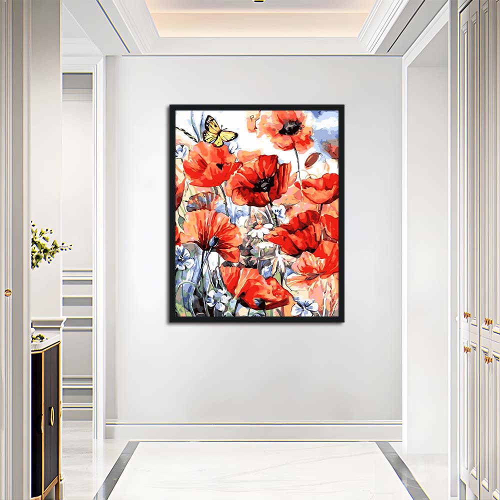 Soft Flowers Dance around Butterfly Cross Stitch Kits