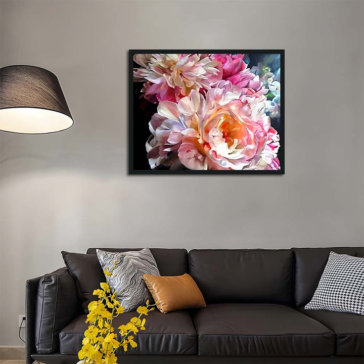 Soft Pink Flowers Glow Gently Cross Stitch Kits