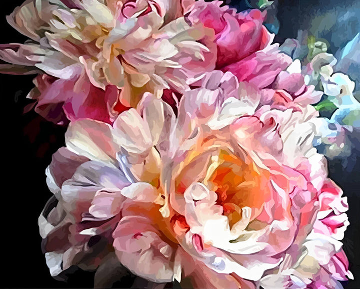 Soft Pink Flowers Glow Gently Cross Stitch Kits