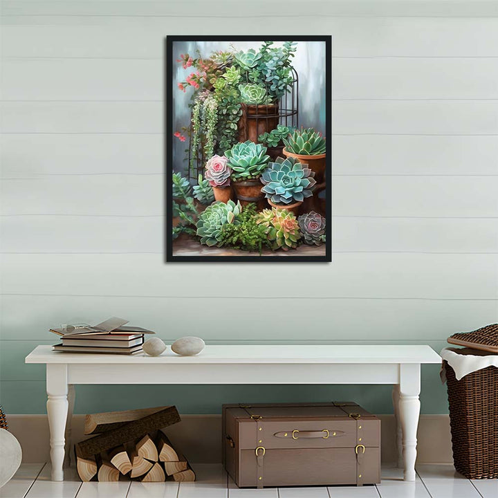 Green Succulents Rest in Pots Cross Stitch Kits