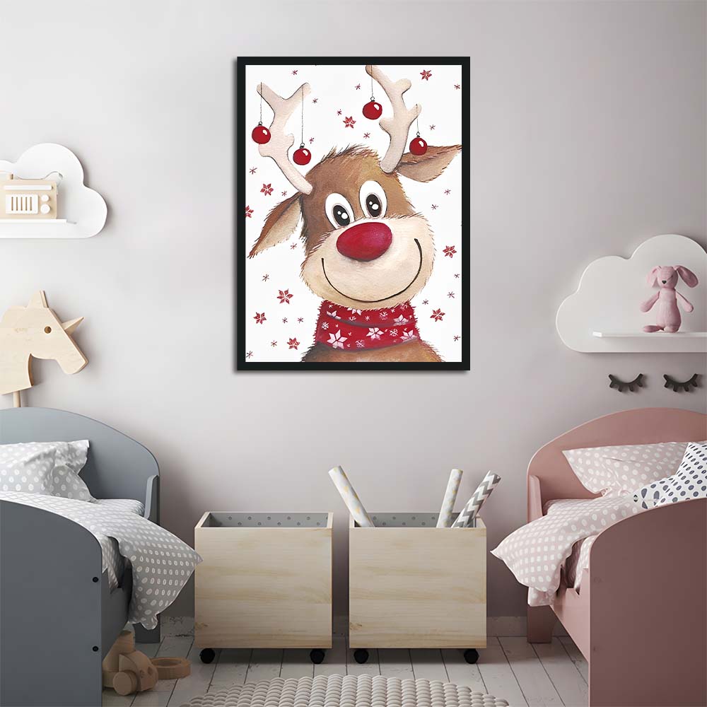 Christmas Reindeer Wears Red Scarf Cross Stitch Kits