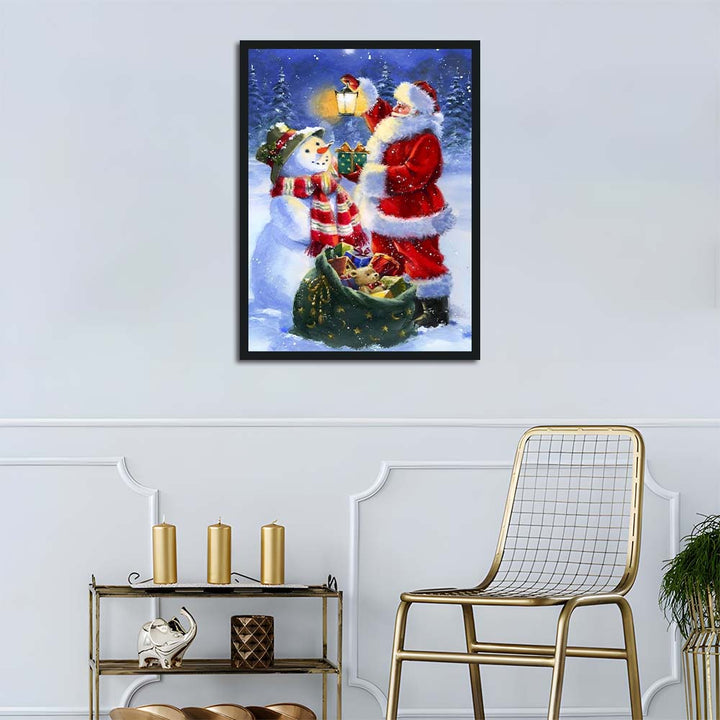 Santa Gives Snowman Gift Cross Stitch Kits
