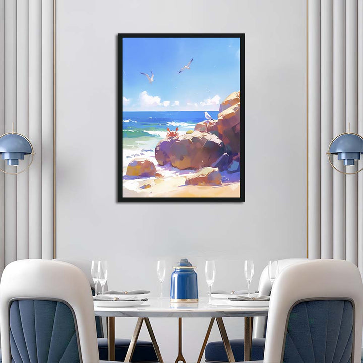 Seagulls Glide Above Blue Sea Cross Stitch Kits