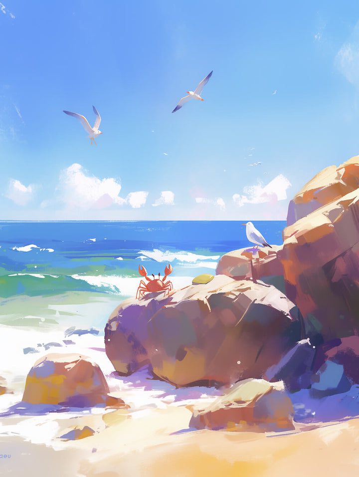 Seagulls Glide Above Blue Sea Cross Stitch Kits