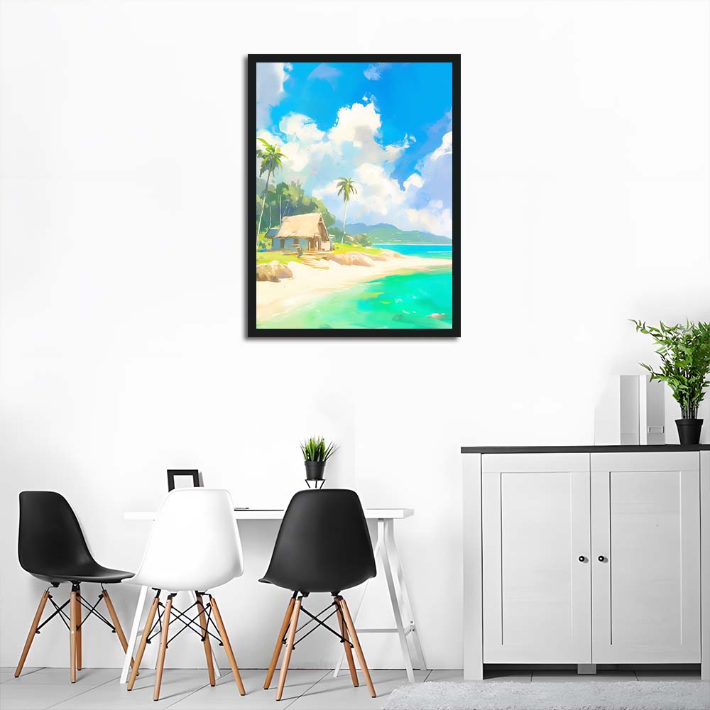 Beach Hut Sits Near Palms Cross Stitch Kits