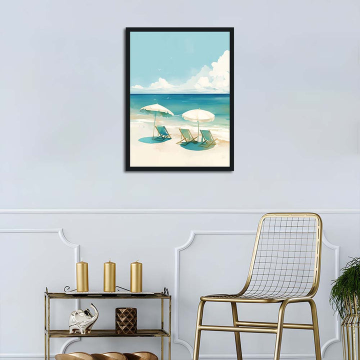 Beach Chairs Face Calm Sea Cross Stitch Kits