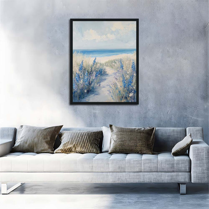 Blue Flowers Line Sandy Path Cross Stitch Kits