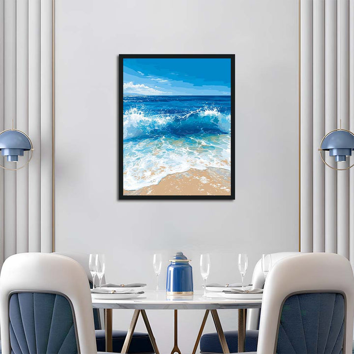 Blue Sea Pushes Toward Shore Cross Stitch Kits