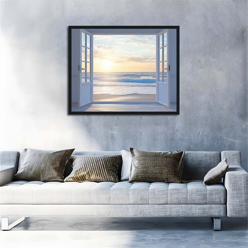 White Doors Open to Ocean Cross Stitch Kits