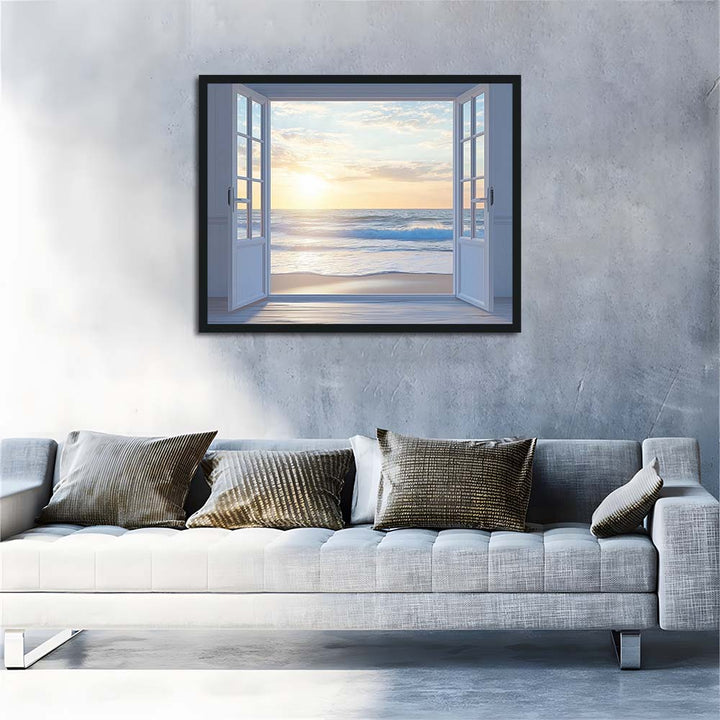 White Doors Open to Ocean Cross Stitch Kits