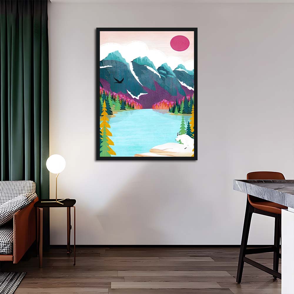 Blue Lake Reflects Tall Mountains Cross Stitch Kits