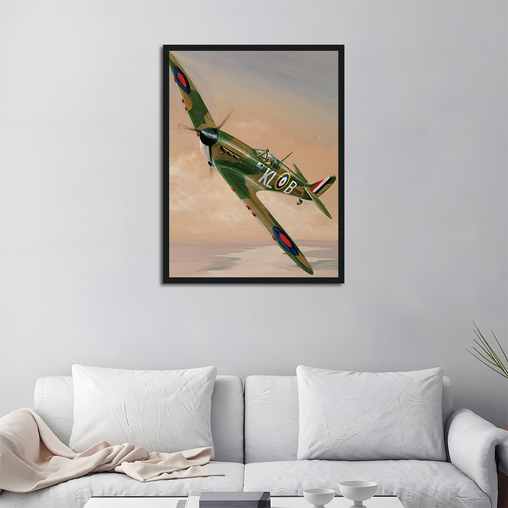 Camouflage Aircraft Cuts through Clouds Cross Stitch Kits