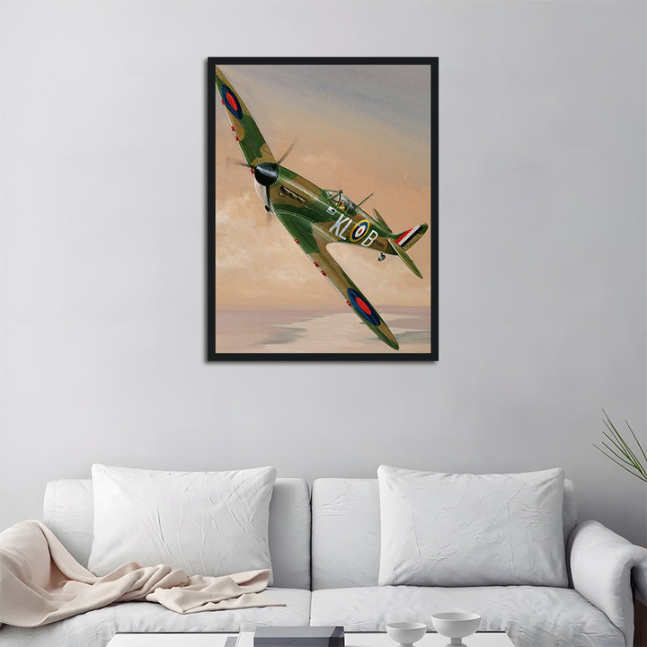 Camouflage Aircraft Cuts through Clouds Cross Stitch Kits