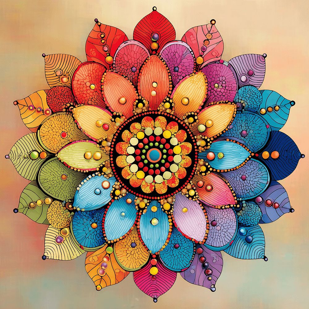 Patterned Petals Build Floral Circle Cross Stitch Kits