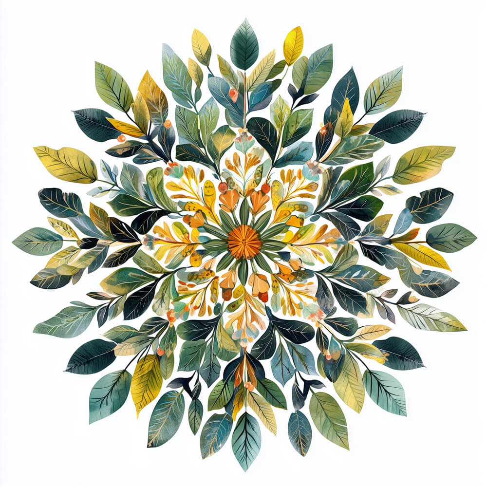 Golden Flower Opens among Leaves Cross Stitch Kits