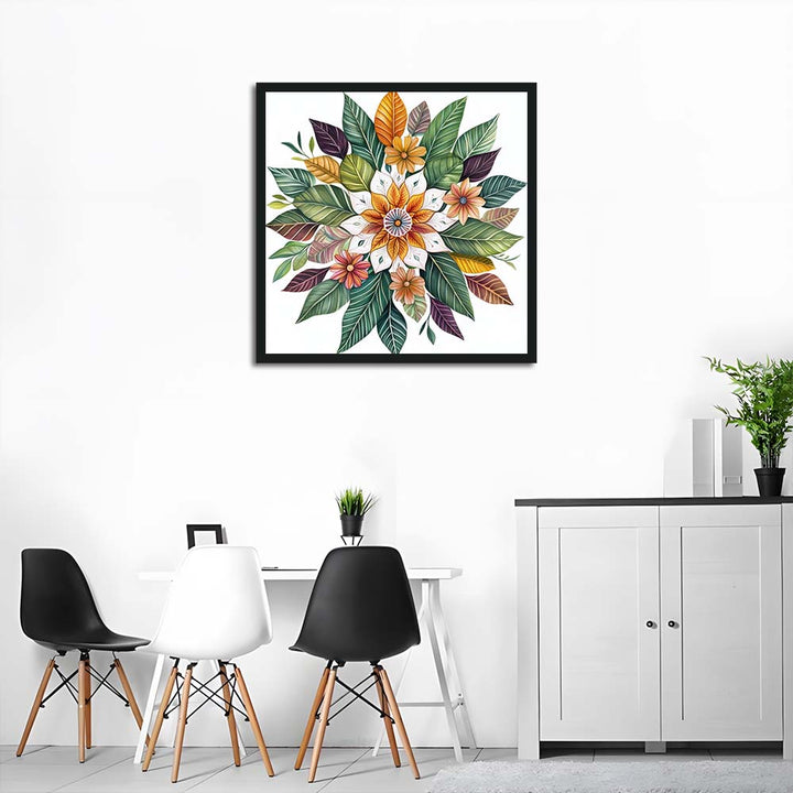 Orange Petals Bloom among Leaves Cross Stitch Kits