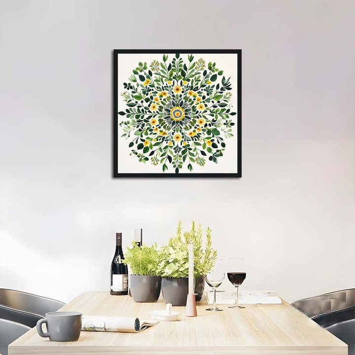 Yellow Blooms Accent Green Leaves Cross Stitch Kits