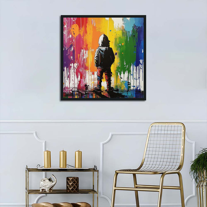 Graffiti Hooded Child Faces Colorful Wall Cross Stitch Kits