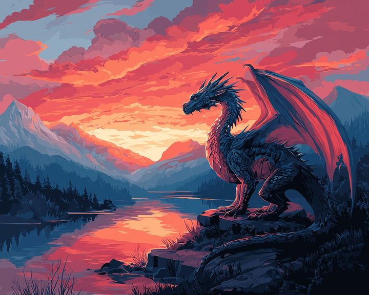 Red Sky Frames Silent Dragon Cross Stitch Kits
