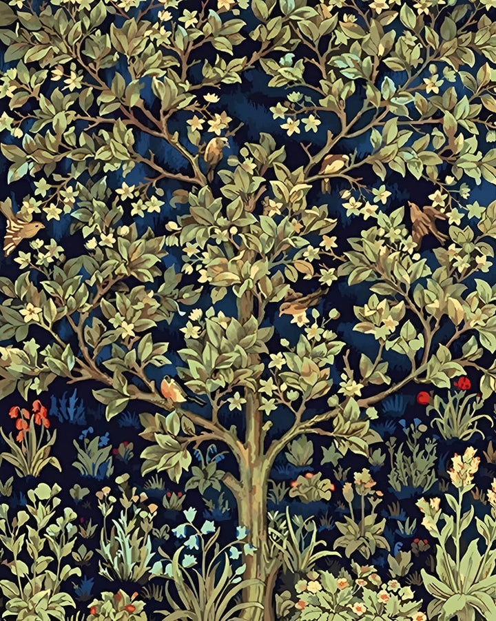 Leafy Tree Shelters Small Birds Cross Stitch Kits