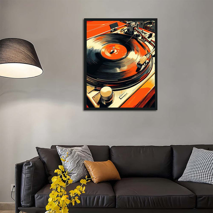 Black Vinyl Spins on Turntable Cross Stitch Kits