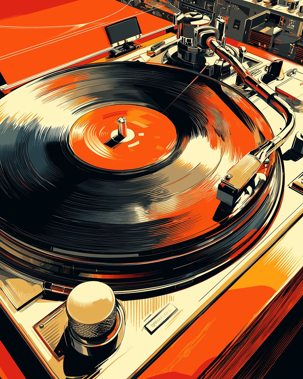 Black Vinyl Spins on Turntable Cross Stitch Kits