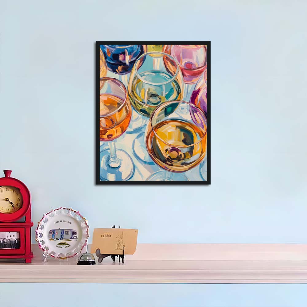 Colorful Wine Glasses Reflect Light Cross Stitch Kits