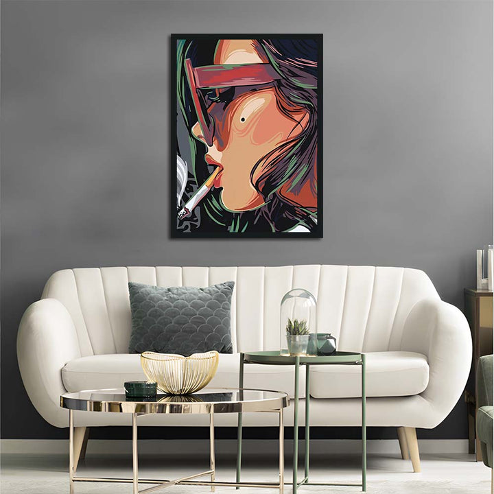 Woman Smokes Cigarette Cross Stitch Kits