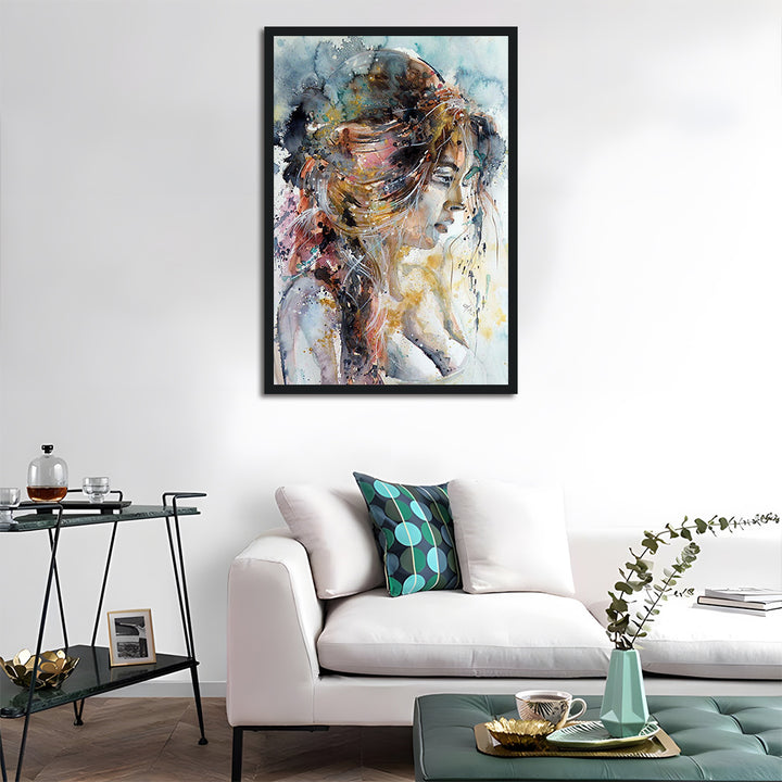 Paint Drips over Woman Cross Stitch Kits