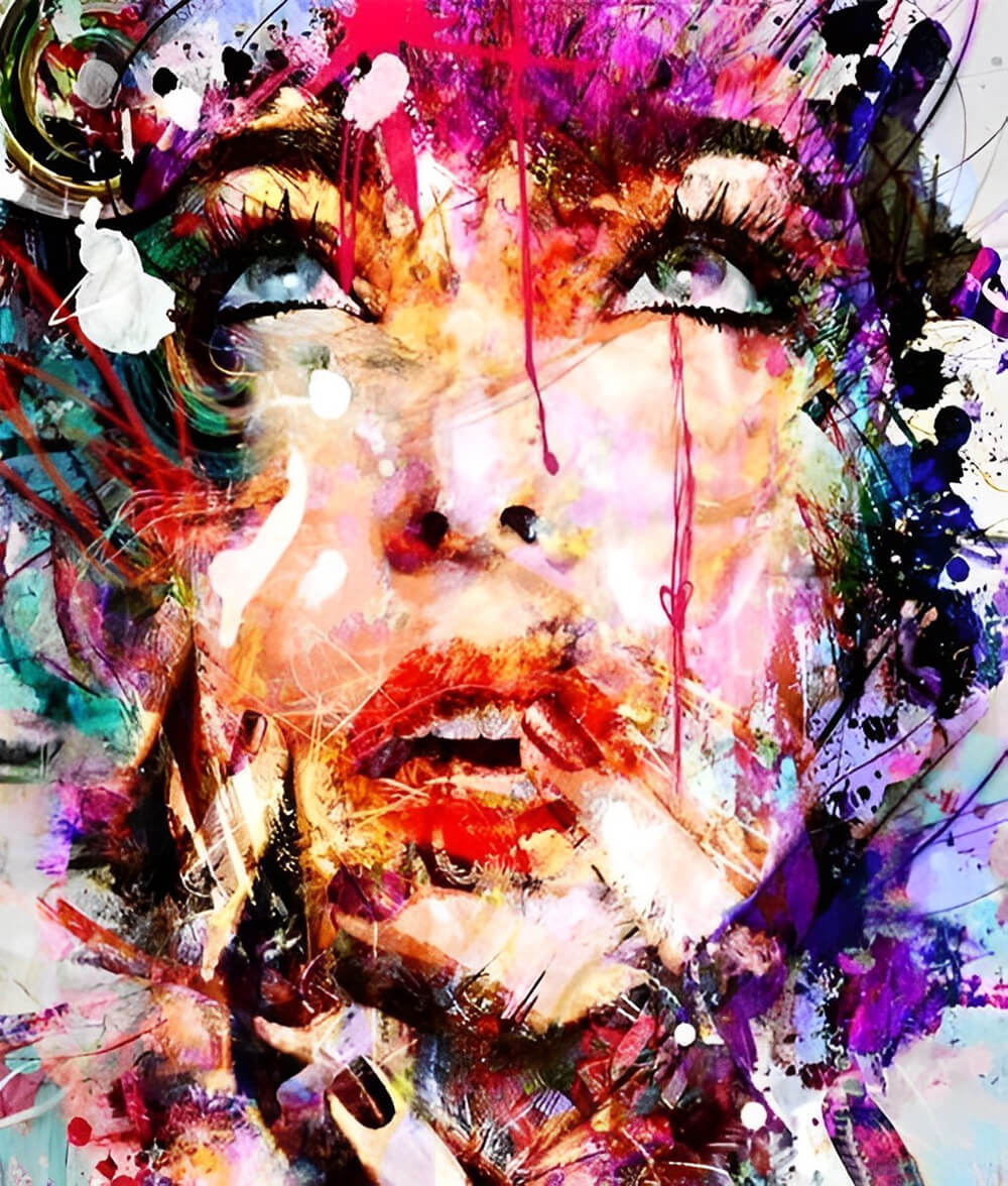 Painted Colors cover Woman Face Cross Stitch Kits