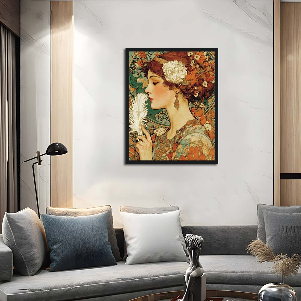 Floral Hair Frames Woman Profile Cross Stitch Kits