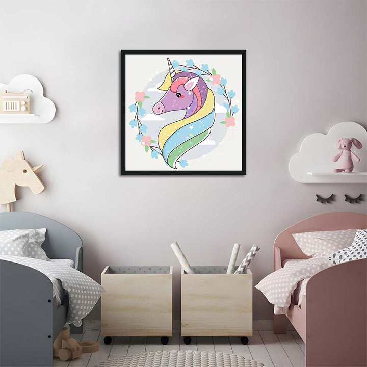 Floral Wreath Frames Gentle Unicorn Cross Stitch Kits