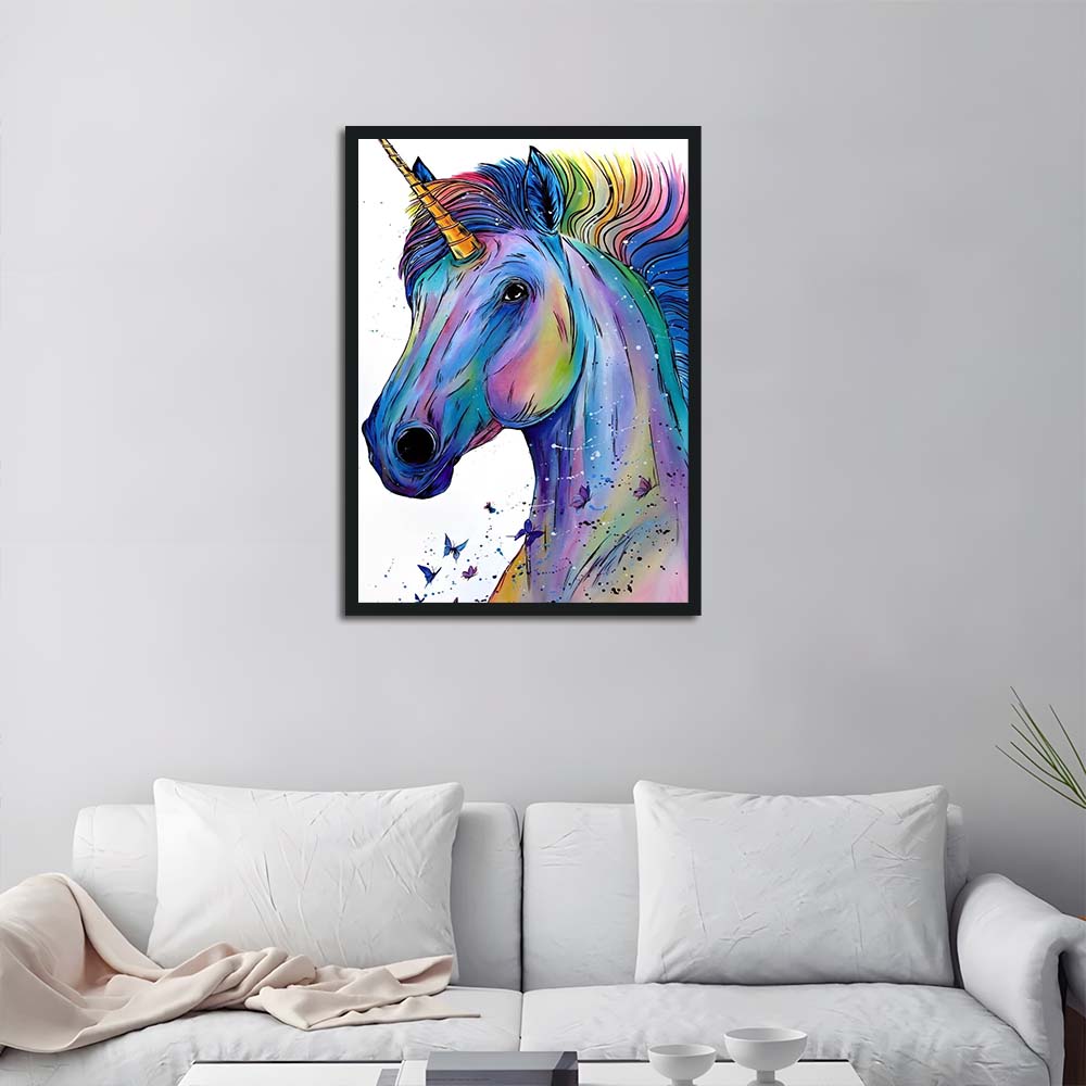 Rainbow Unicorn Watches Blue Butterflies Cross Stitch Kits