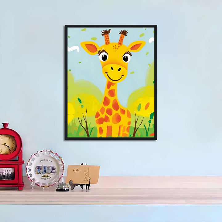 Playful Giraffe Stands on Grass Cross Stitch Kits