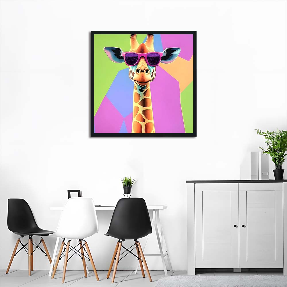 Giraffe Wears Pink Sunglasses Cross Stitch Kits