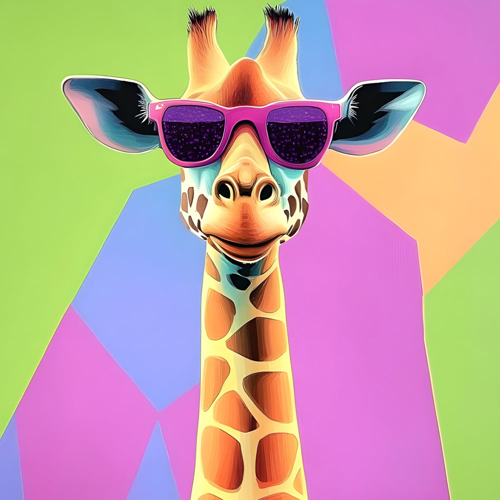 Giraffe Wears Pink Sunglasses Cross Stitch Kits