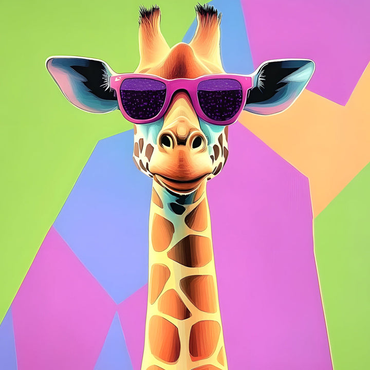 Giraffe Wears Pink Sunglasses Cross Stitch Kits
