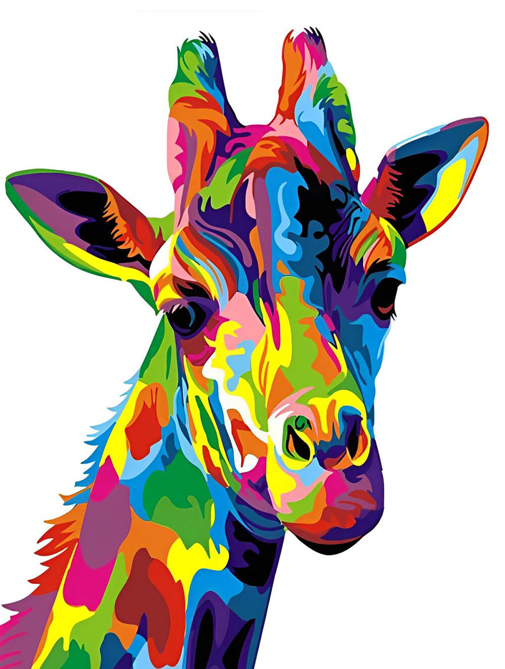 Colorful Giraffe Faces Forward Cross Stitch Kits