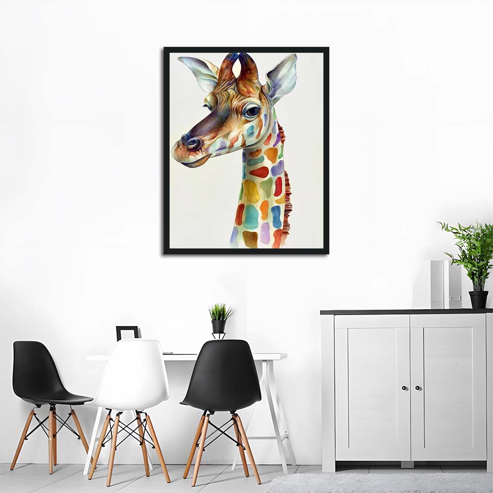 Warm Toned Giraffe Tilts Neck Cross Stitch Kits