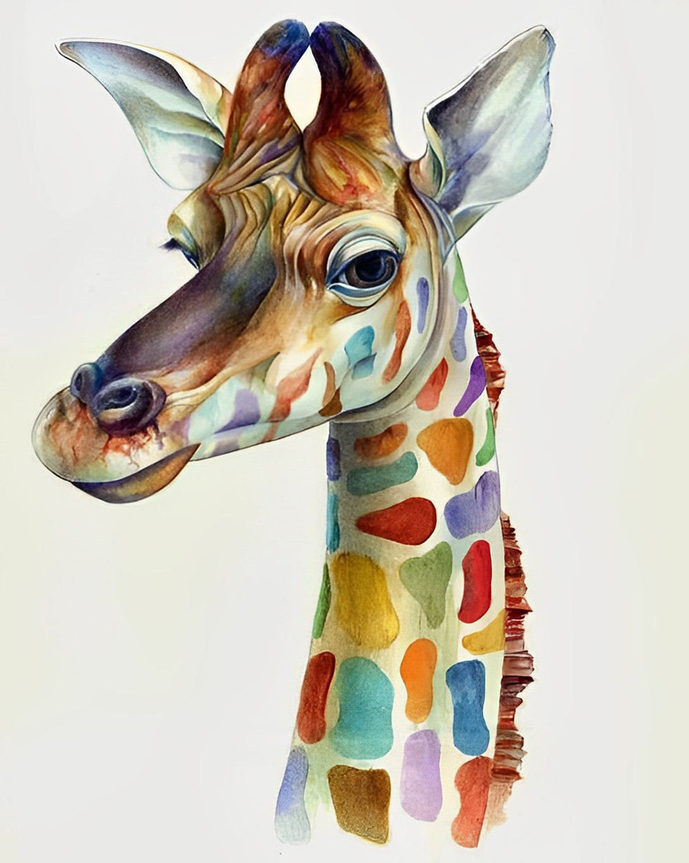 Warm Toned Giraffe Tilts Neck Cross Stitch Kits